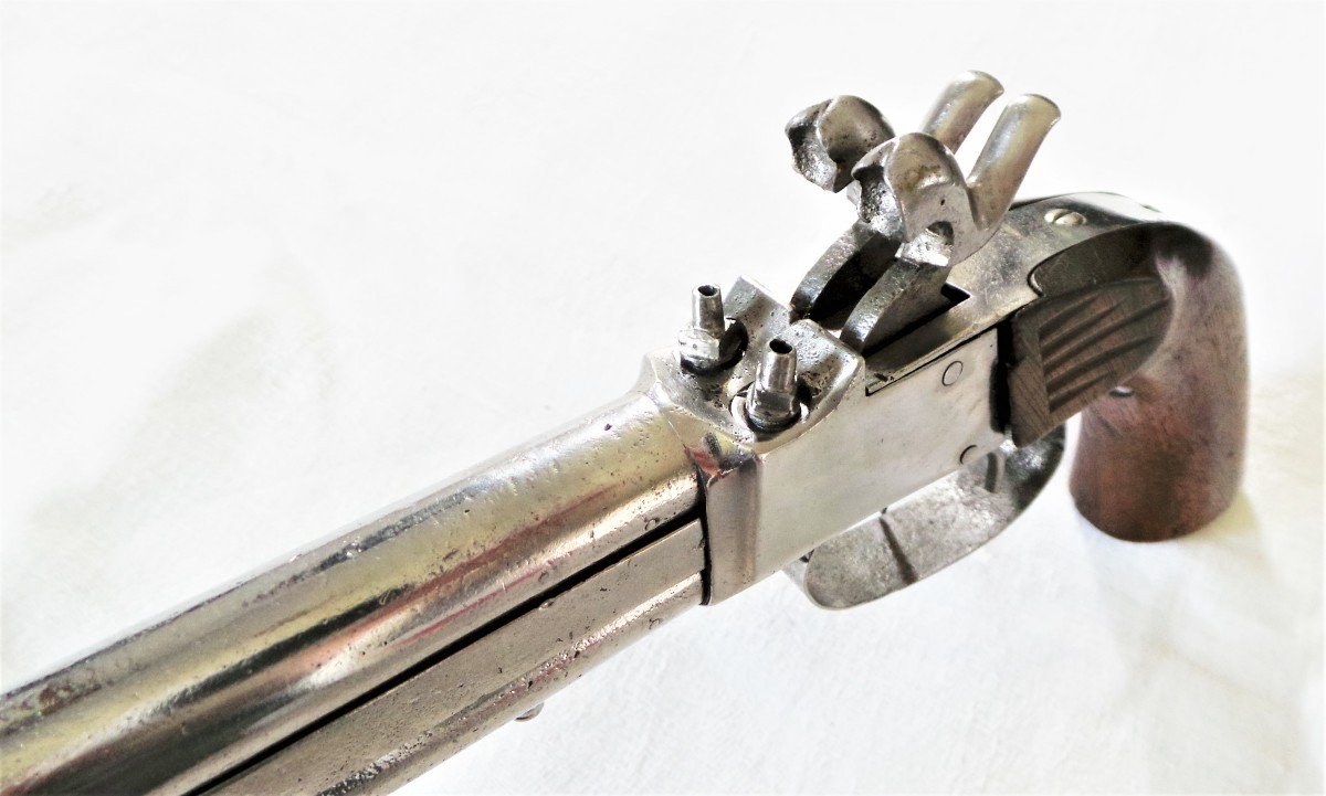 2nd Empire Pistol With Superimposed Barrels - XIX°-photo-3