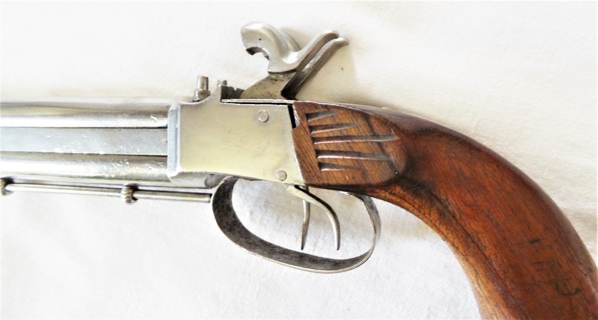 2nd Empire Pistol With Superimposed Barrels - XIX°-photo-7