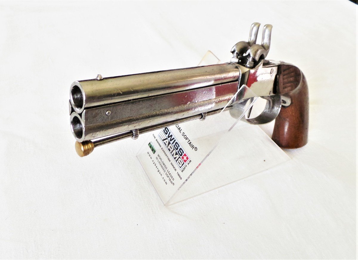 Rare French LePage Moutier Model 1858 9mm Cartridge Revolver