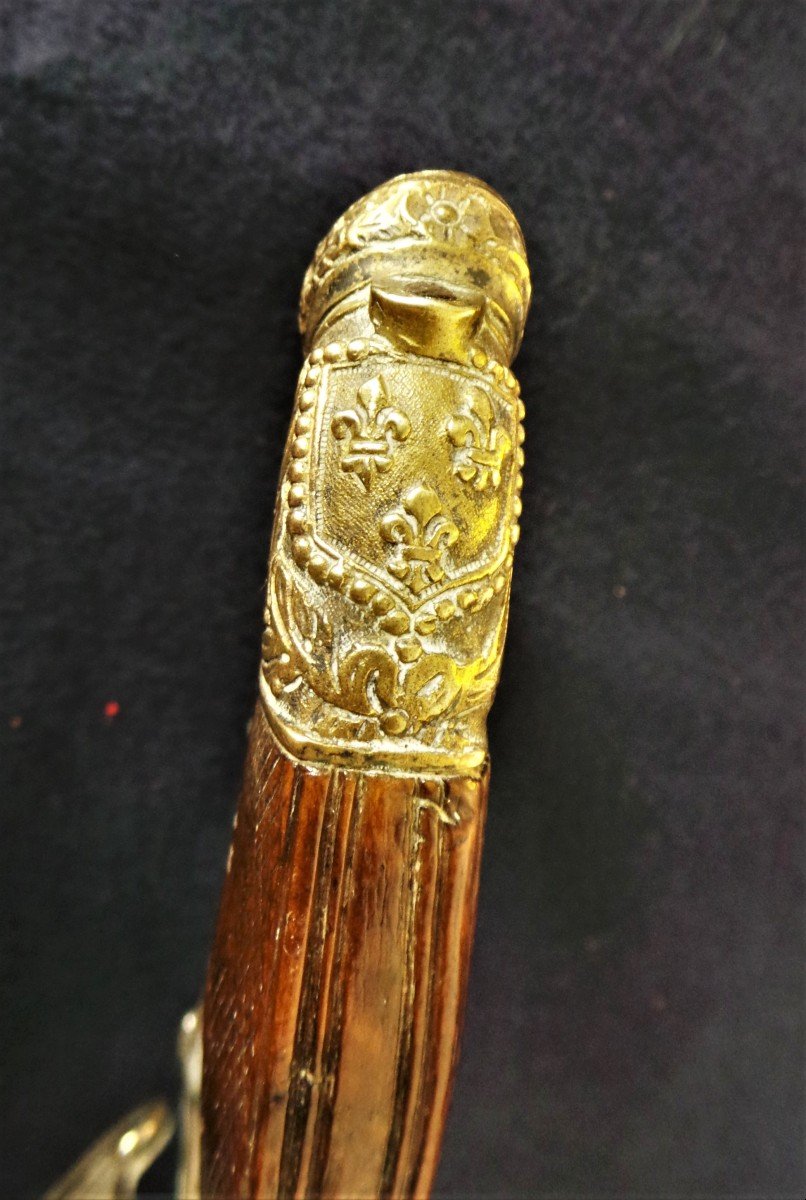 Officer's Sword With Arms Of France And Dolphins - Restoration Period - XIX°-photo-2