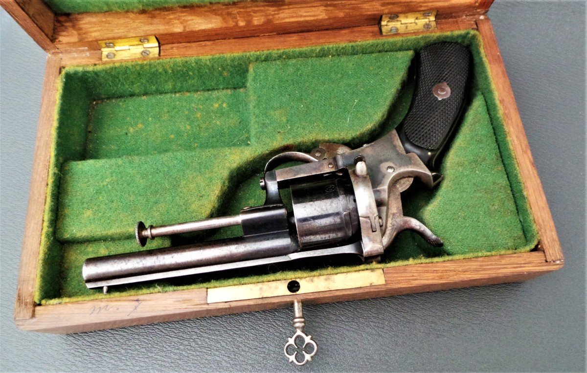 Lefaucheux Type Pin Revolver In Box - III° Republic - 1870-1880 - XIX°-photo-2
