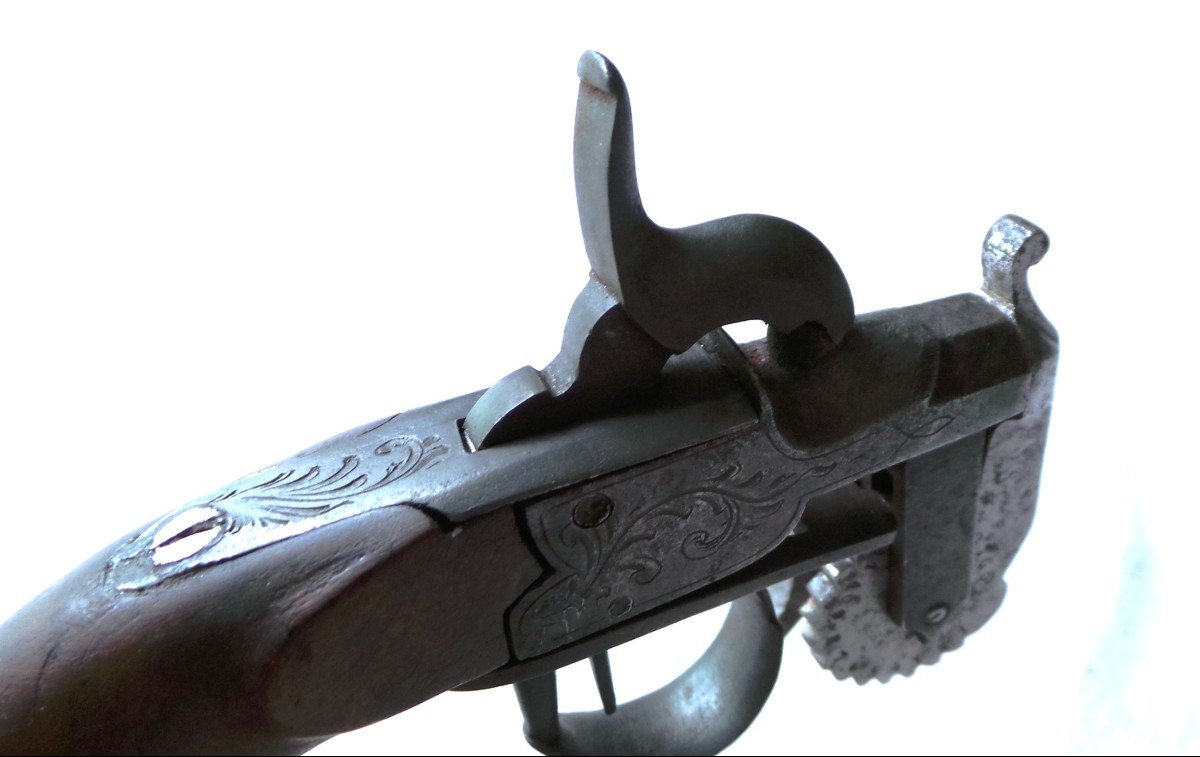 PISTOLET  " LOUIS-PHILIPPE " A COFFRE ET PERCUSSION EPROUVETTE -XIX°-photo-3