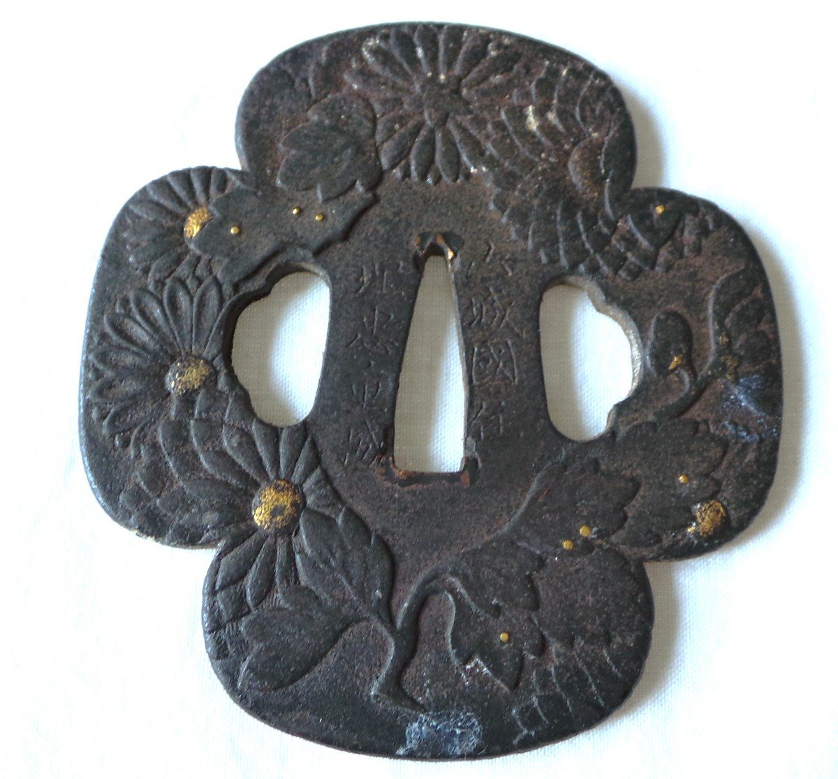 TSUBA - MOKKO GATA - SIGNEE SHIGENARI - ( 1650-1700 ) XVII°- ERE EDO--photo-1