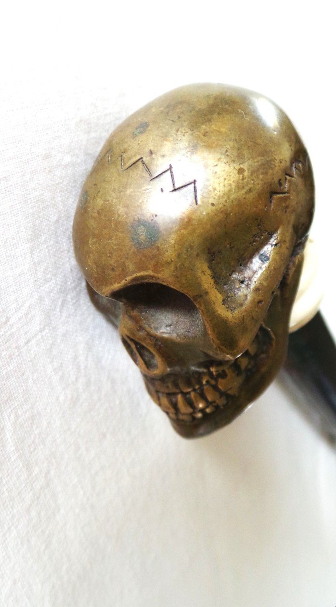 Cane With Skull-shaped Head - Memento Mori - 19th Century-photo-2