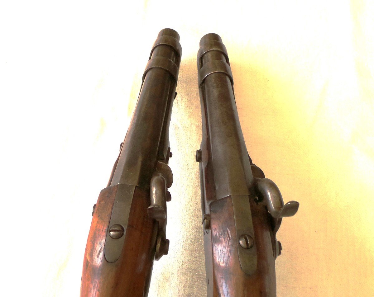 PAIRE DE PISTOLET D'ARCON D EPOQUE REVOLUTIONNAIRE - FRANCE - XVIII°-photo-1