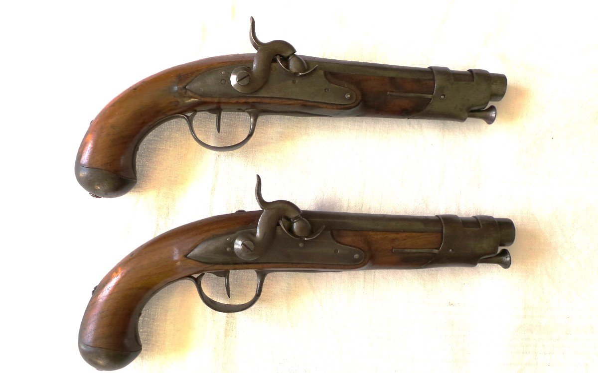 PAIRE DE PISTOLET D'ARCON D EPOQUE REVOLUTIONNAIRE - FRANCE - XVIII°-photo-4