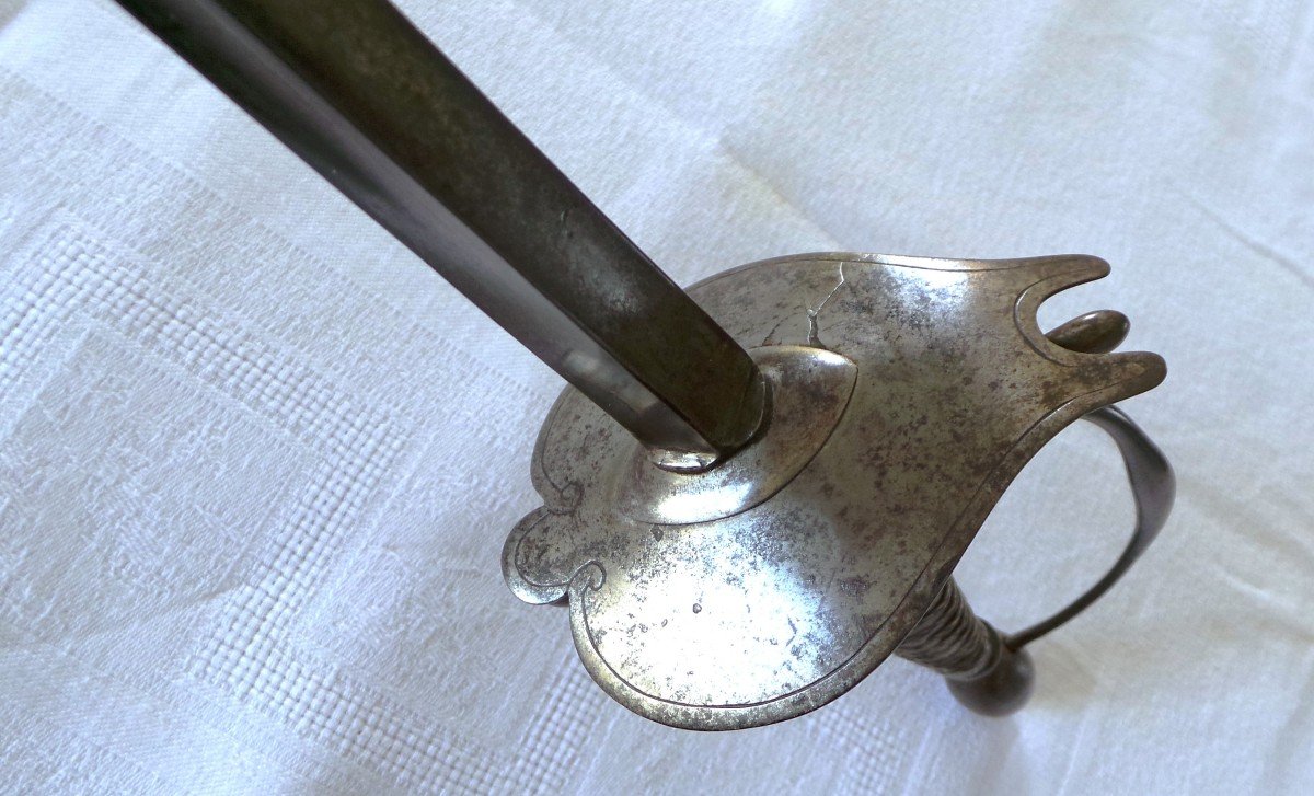 Louis XVI - XVIII° Period Sword With Lyre Echanger Guard Plat-photo-2
