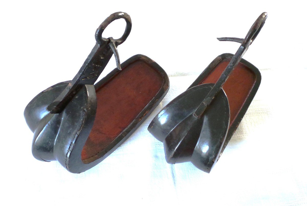 Japan - "abumi" Samurai Stirrups - Edo Period (1603 - 1868) - XVII° - XVIII°-photo-3