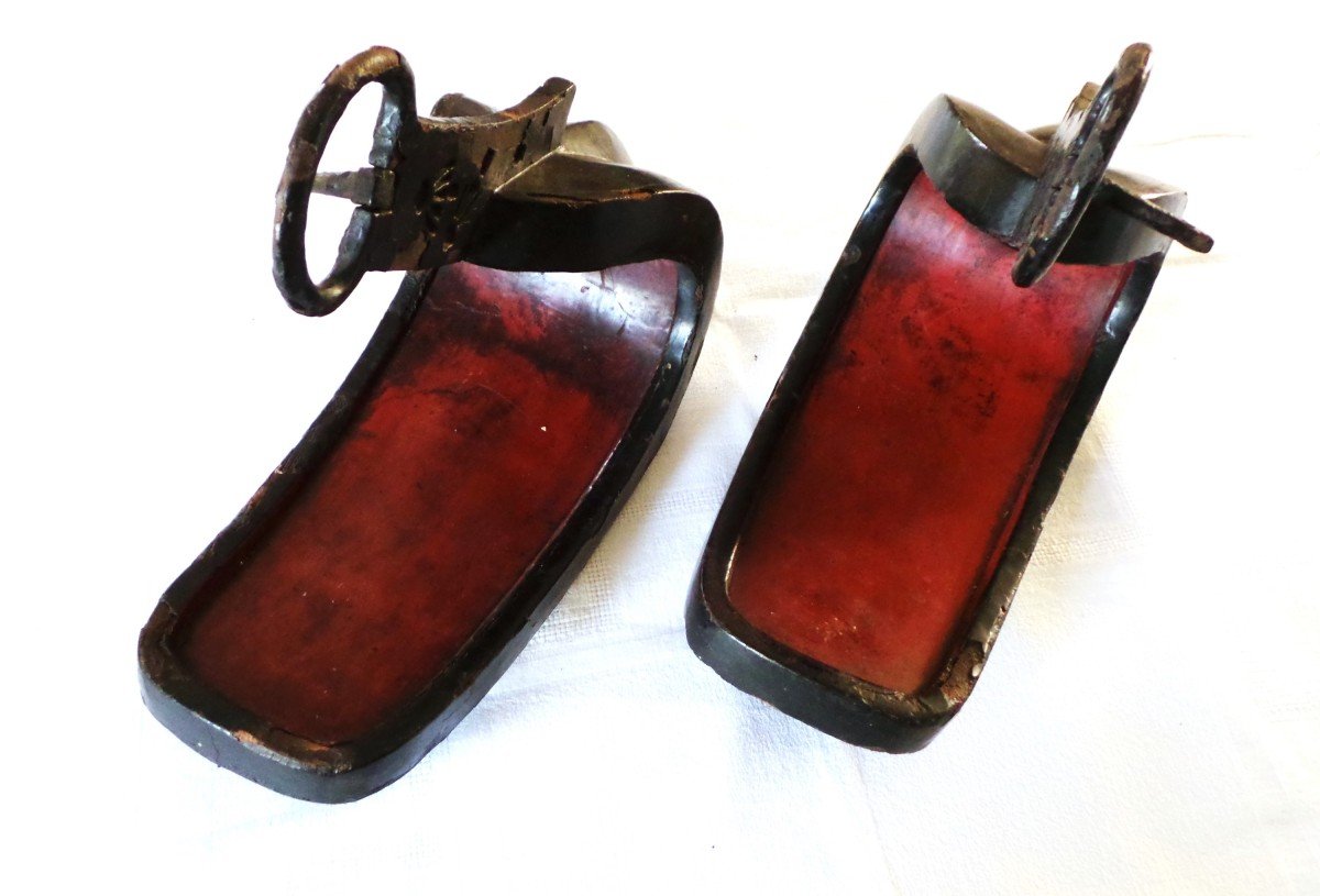 Japan - "abumi" Samurai Stirrups - Edo Period (1603 - 1868) - XVII° - XVIII°-photo-1