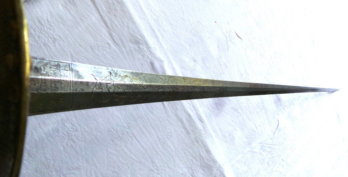 Chiseled Bronze Court Sword - 18th Century - Arquebussier Fourbisseur "lefeuvre" In Carcassonne --photo-4