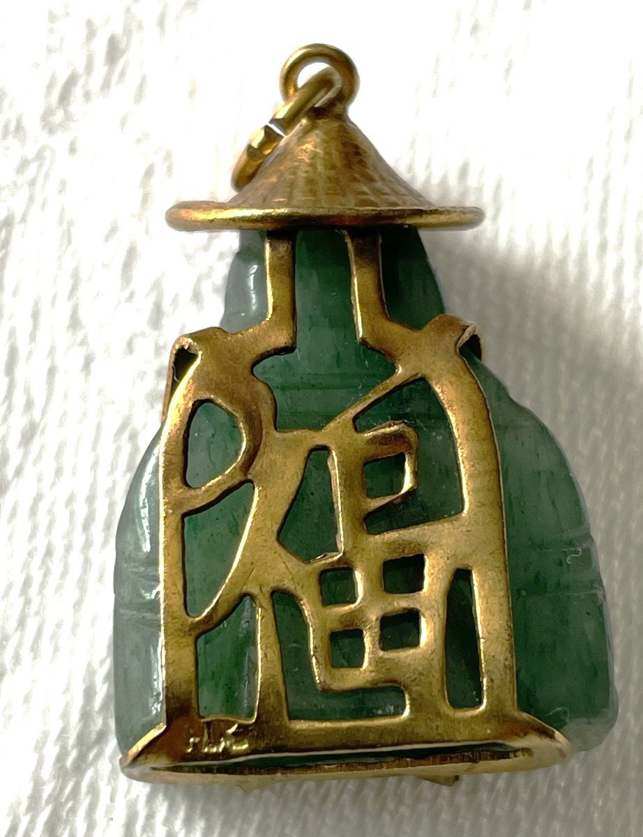 PENDENTIF BOUDDHA EN JADE NEPHRITE - CIRCA 1970 -photo-1