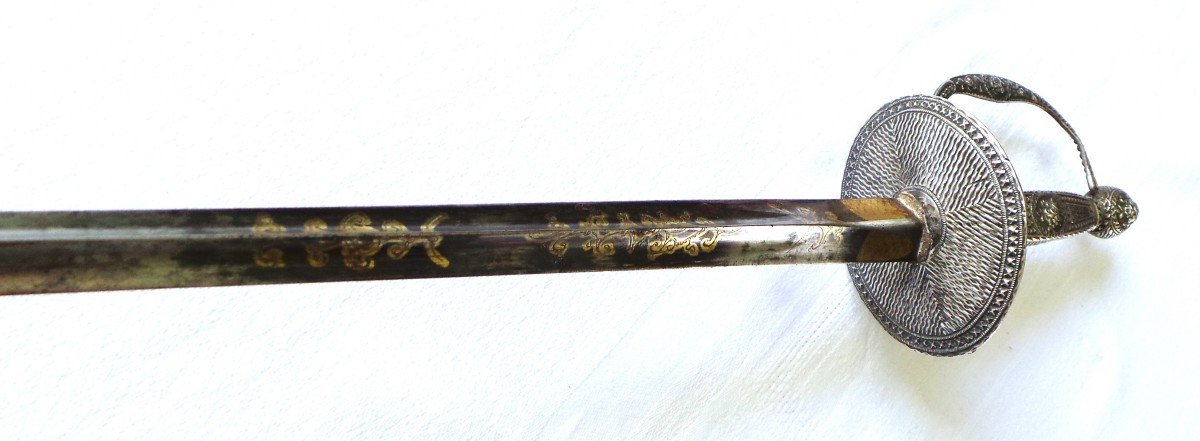 Court Sword In Silver And No Donkey - Louis XV Period - Louis XVI- XVIII°.-photo-1