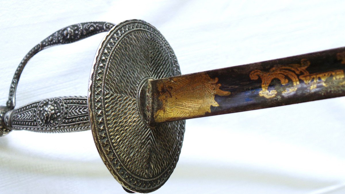 Court Sword In Silver And No Donkey - Louis XV Period - Louis XVI- XVIII°.-photo-7
