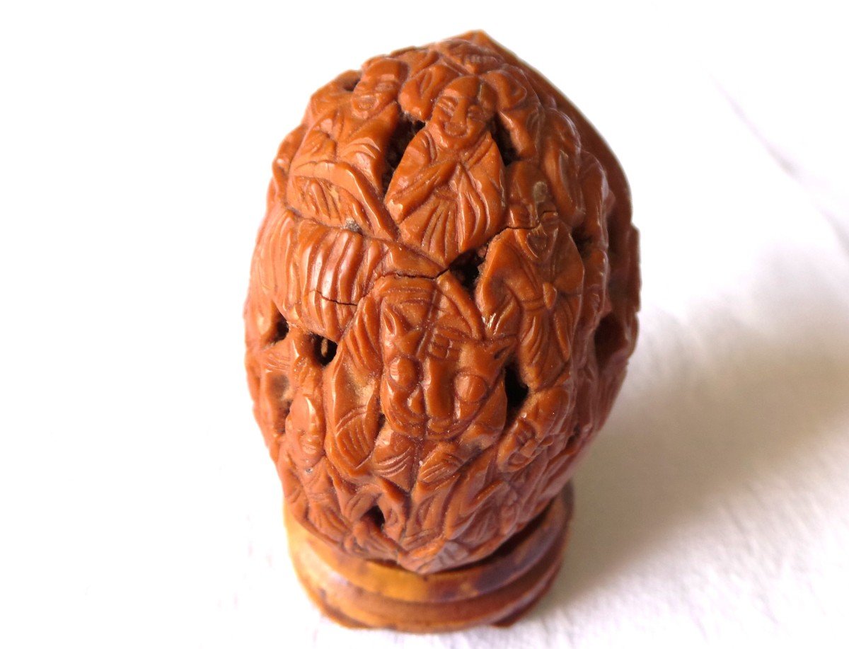 China - 19th Century - Carved Nuts "hediao" Immortal Monks "luohan" --photo-4