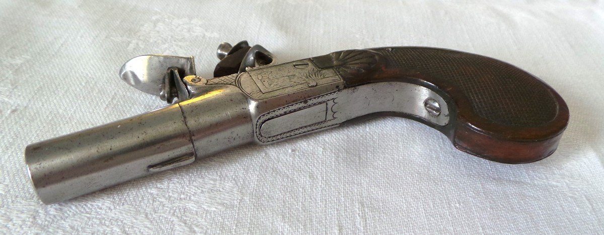 PISTOLET A L' ECOSSAISE A SILEX - CAL 13 -EPOQUE " LOUIS XVI " -  XVIII°-photo-2