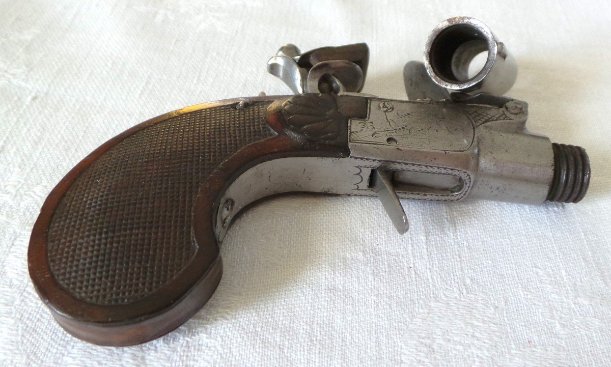 PISTOLET A L' ECOSSAISE A SILEX - CAL 13 -EPOQUE " LOUIS XVI " -  XVIII°-photo-2