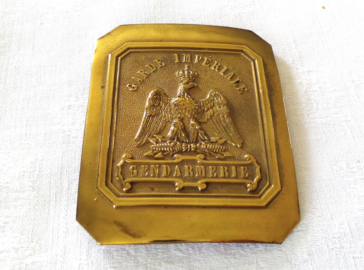 II° EMPIRE - PLAQUE DE GENDARMERIE DE LA GARDE IMPERIALE - 1850 - 1870 - XIX°-photo-2