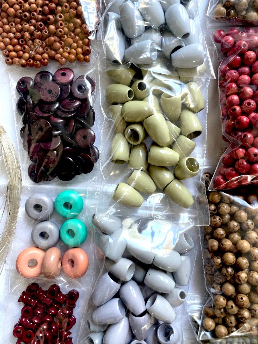 Lot Of Colored Wooden Beads & Different Sizes - Maison Barlan Et Prevost - 1870 -1900-photo-6