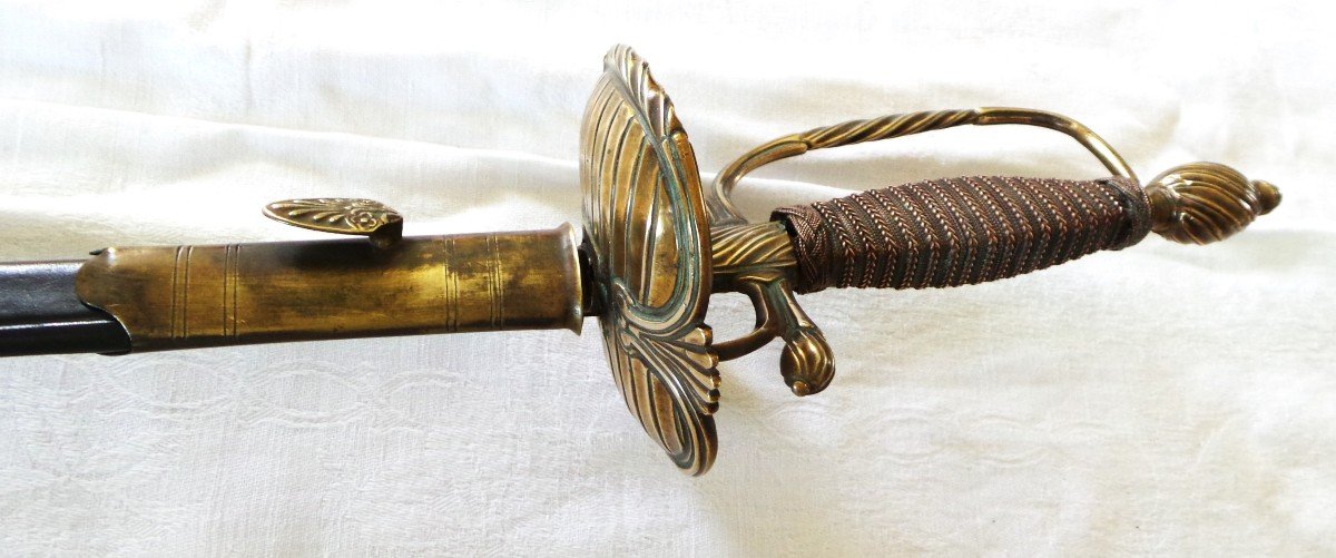 EPEE OFFICIER SUPERIEUR A LA COLICHEMARDE ET FOURREAU - EPOQUE : LOUIS XV - 1715 -1774 - XVIII°-photo-5