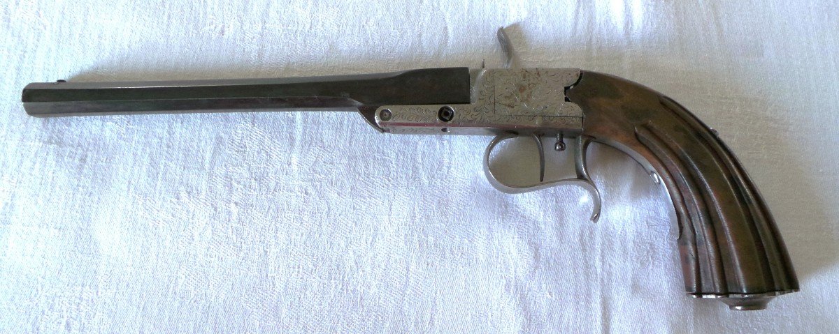 PISTOLET DE TIR TYPE GASTINE RENETTE - II° EMPIRE - XIX°-photo-2