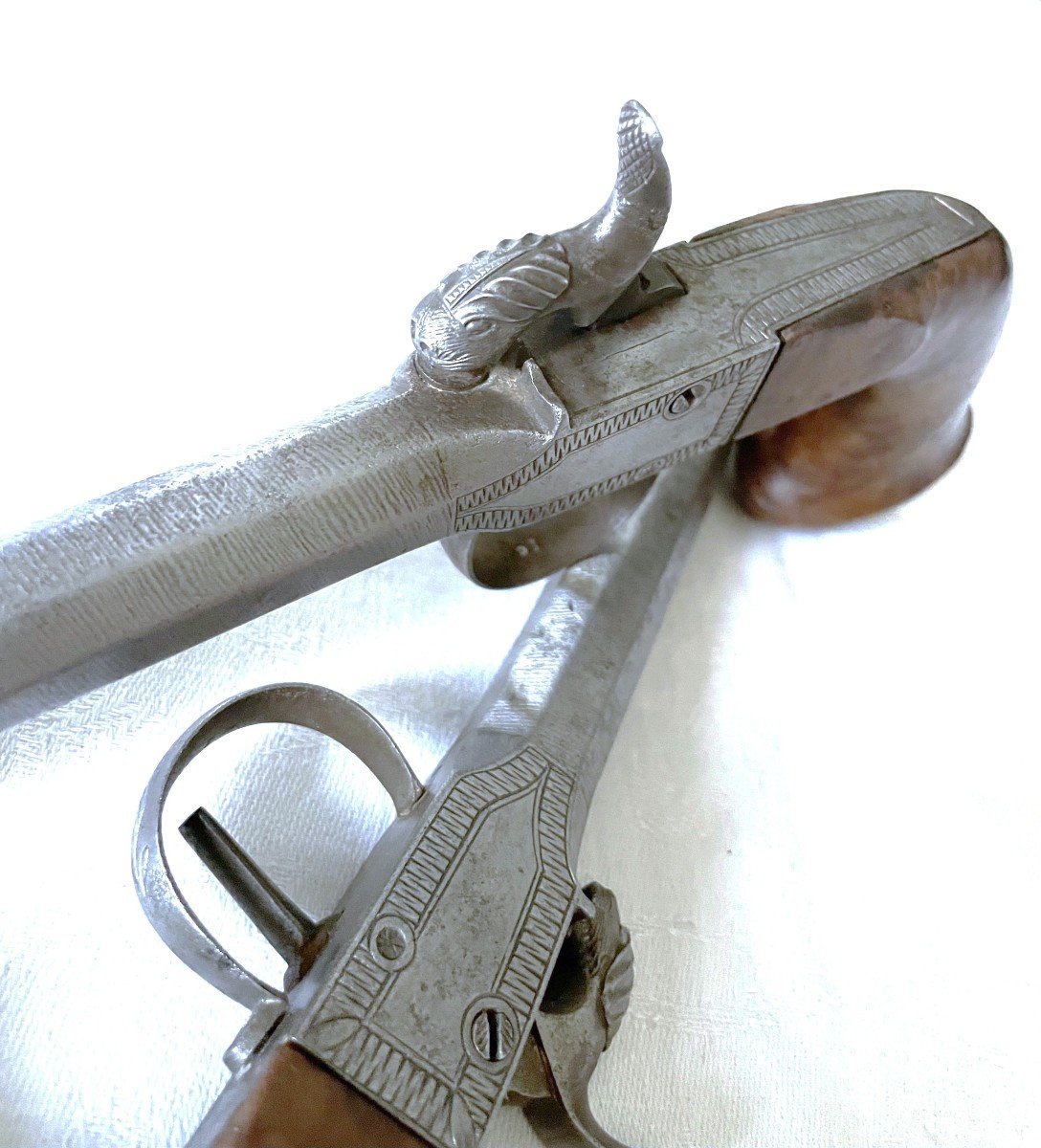 Pair Of Scottish-style Pistols - Marks "b & C" - Percussion - 19th Century -photo-6