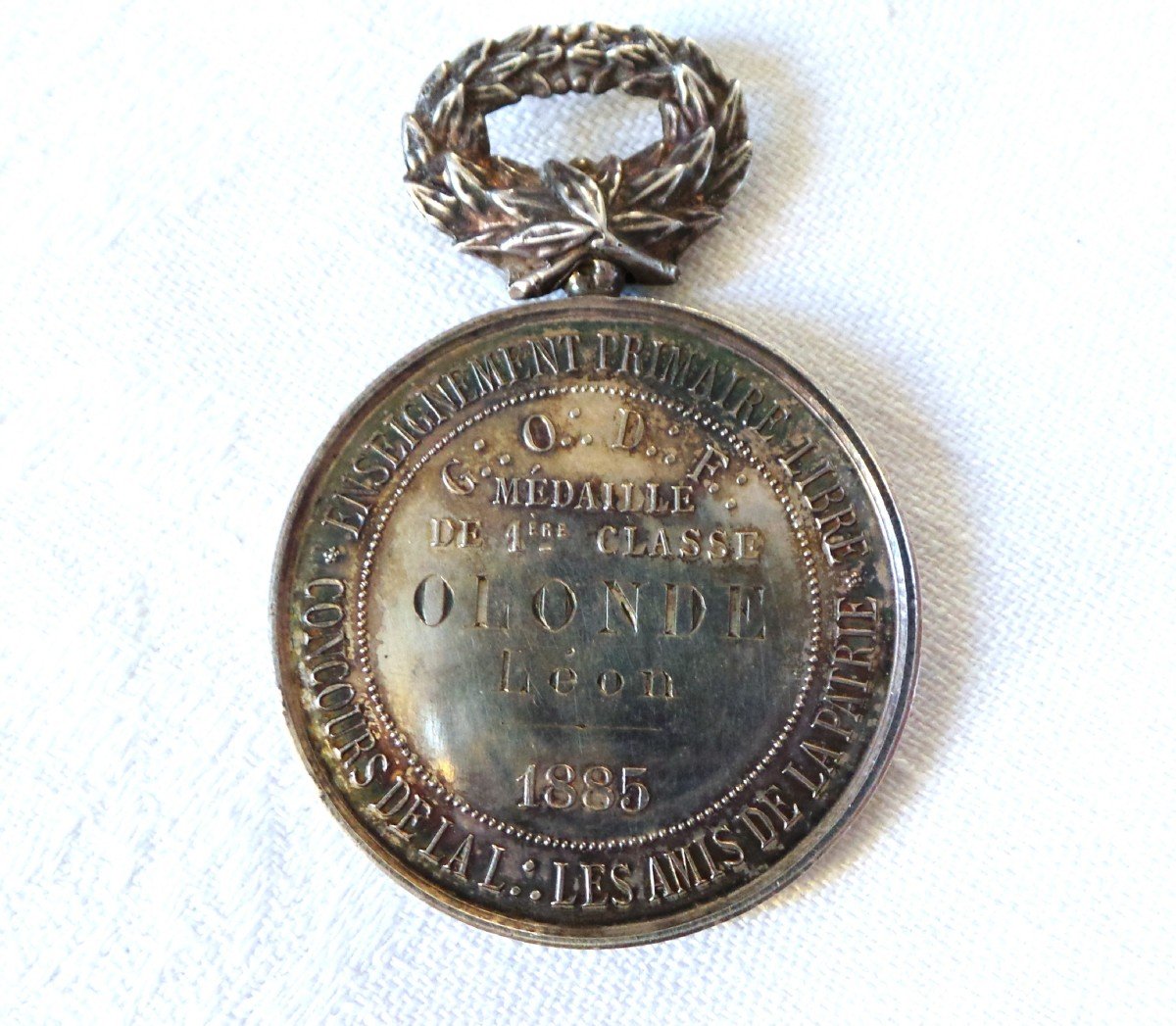 MEDAILLE EN ARGENT - 1885 - LES AMIS DE LA PATRIE ORDRE DE PARIS- GODF-photo-4