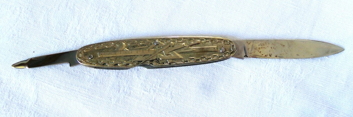 Pocket Knife With Masonic Attributes - 19th Century-photo-2