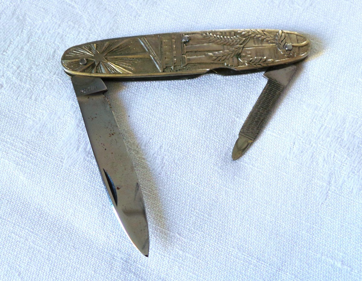 Pocket Knife With Masonic Attributes - 19th Century-photo-2