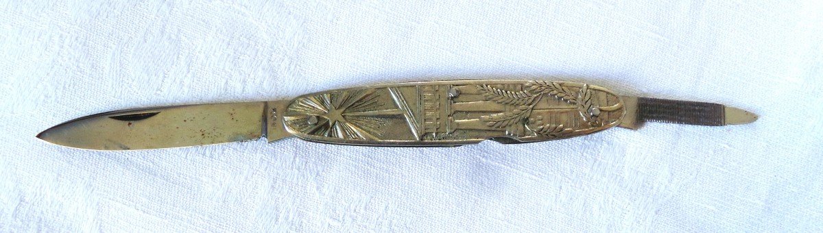 Pocket Knife With Masonic Attributes - 19th Century