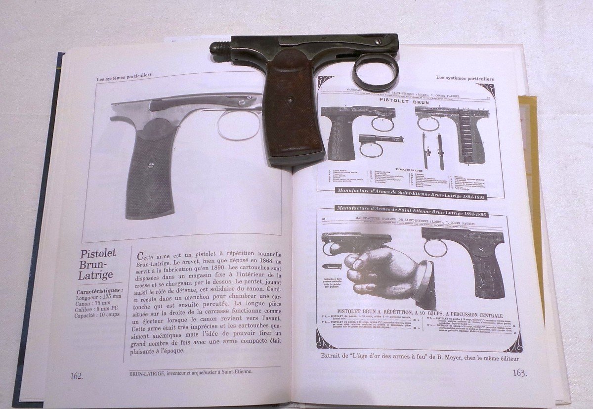 "brun-latrige" Pistol - In St-etienne - 10 Shots - Cal 6 Mm - Patent 1868 - 19th Century