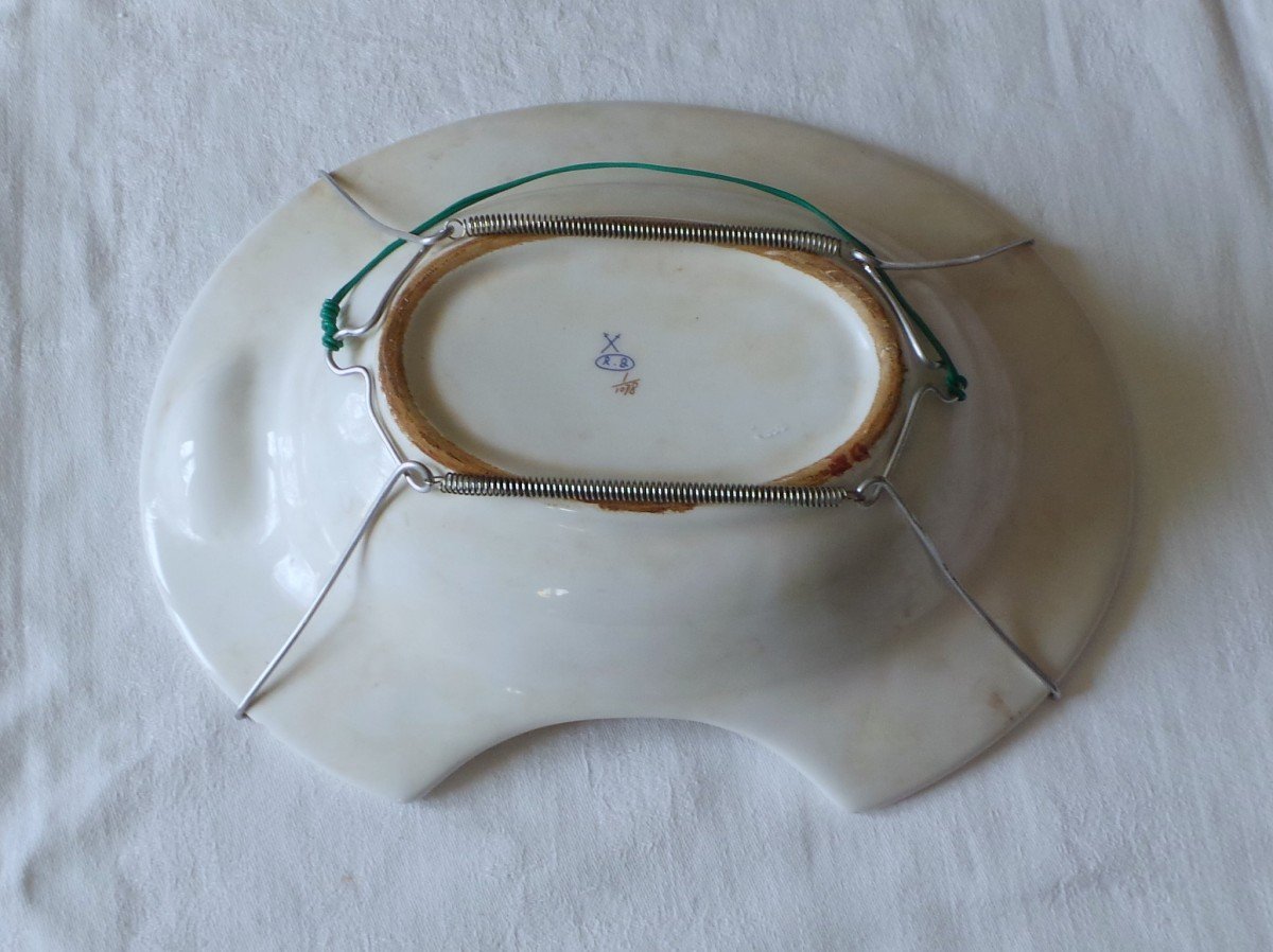 Shaving Dish With Masonic Decoration - Meissen Earthenware Ritzenhoff & Becker Manufacturer -photo-3