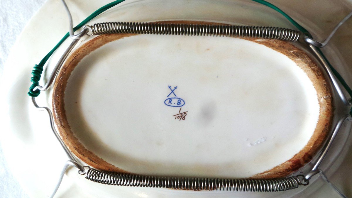 Shaving Dish With Masonic Decoration - Meissen Earthenware Ritzenhoff & Becker Manufacturer -photo-4