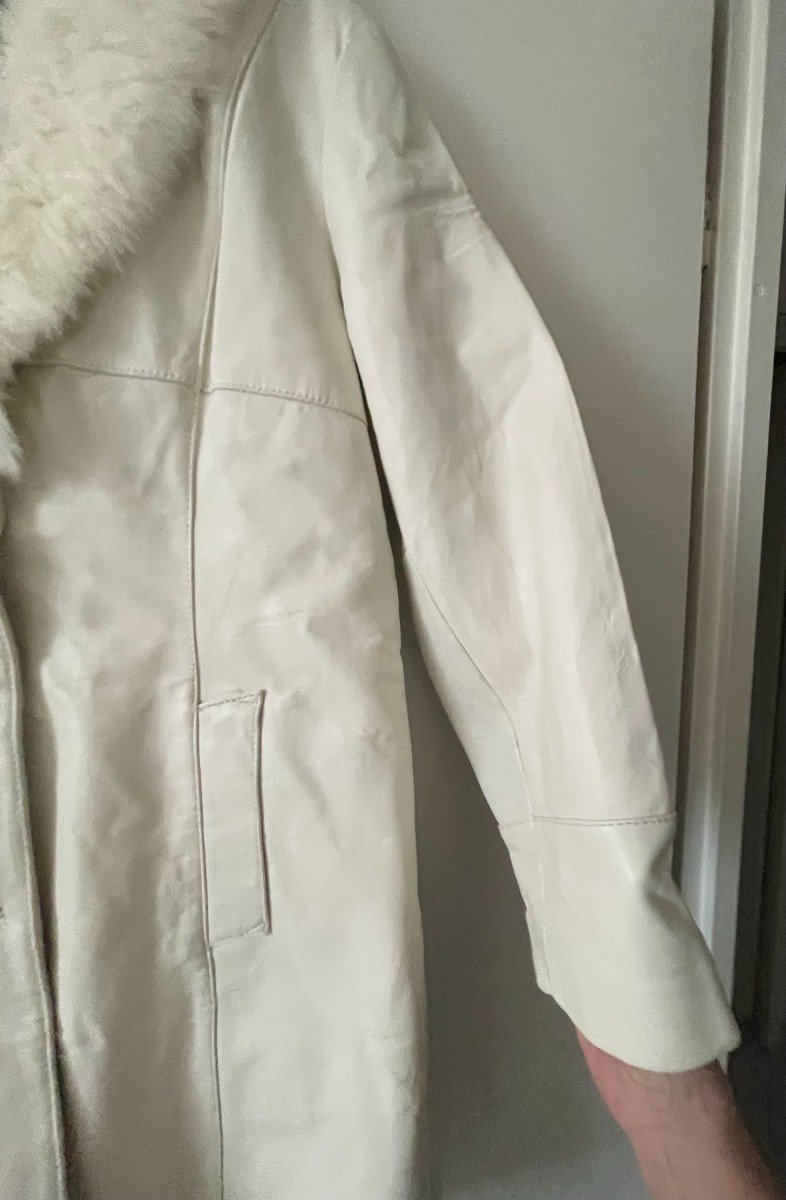 MANTEAU CUIR AGNEAU BLANC - MAISON WILSON LEATHER SINCE 1899-photo-6