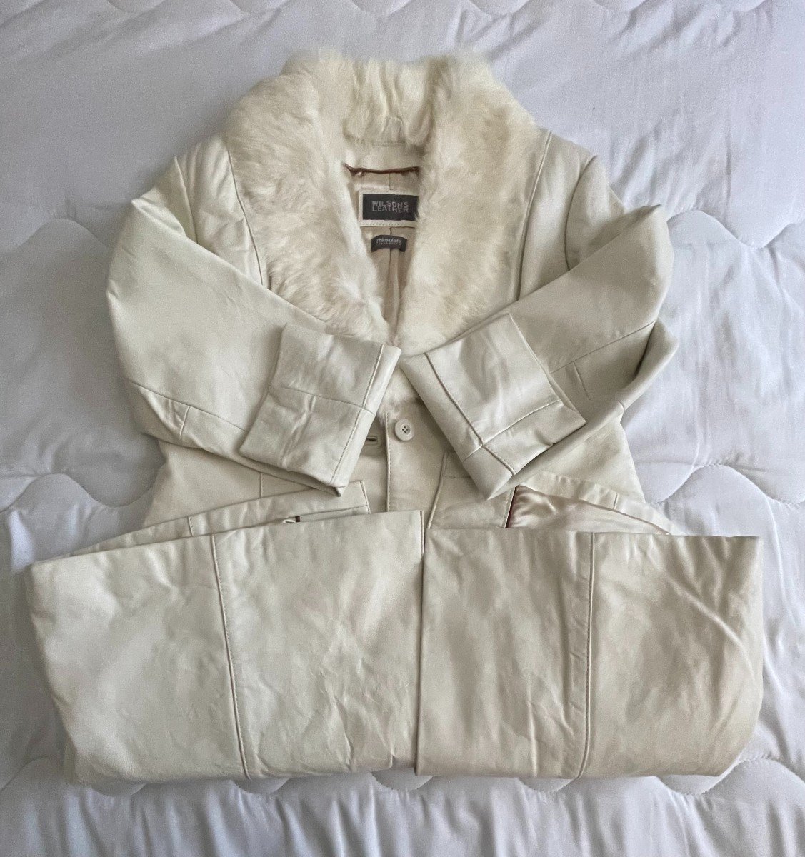 MANTEAU CUIR AGNEAU BLANC - MAISON WILSON LEATHER SINCE 1899-photo-8