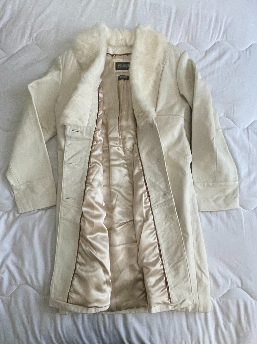 MANTEAU CUIR AGNEAU BLANC - MAISON WILSON LEATHER SINCE 1899