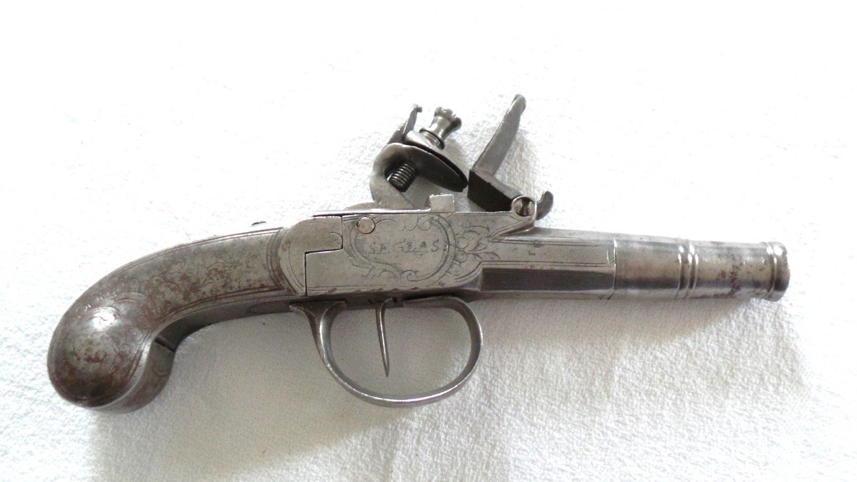 PISTOLET  A SILEX A L'ECOSSAISE -" SEGLAS - LONDON" - VERS 1760-70 - XVIII°