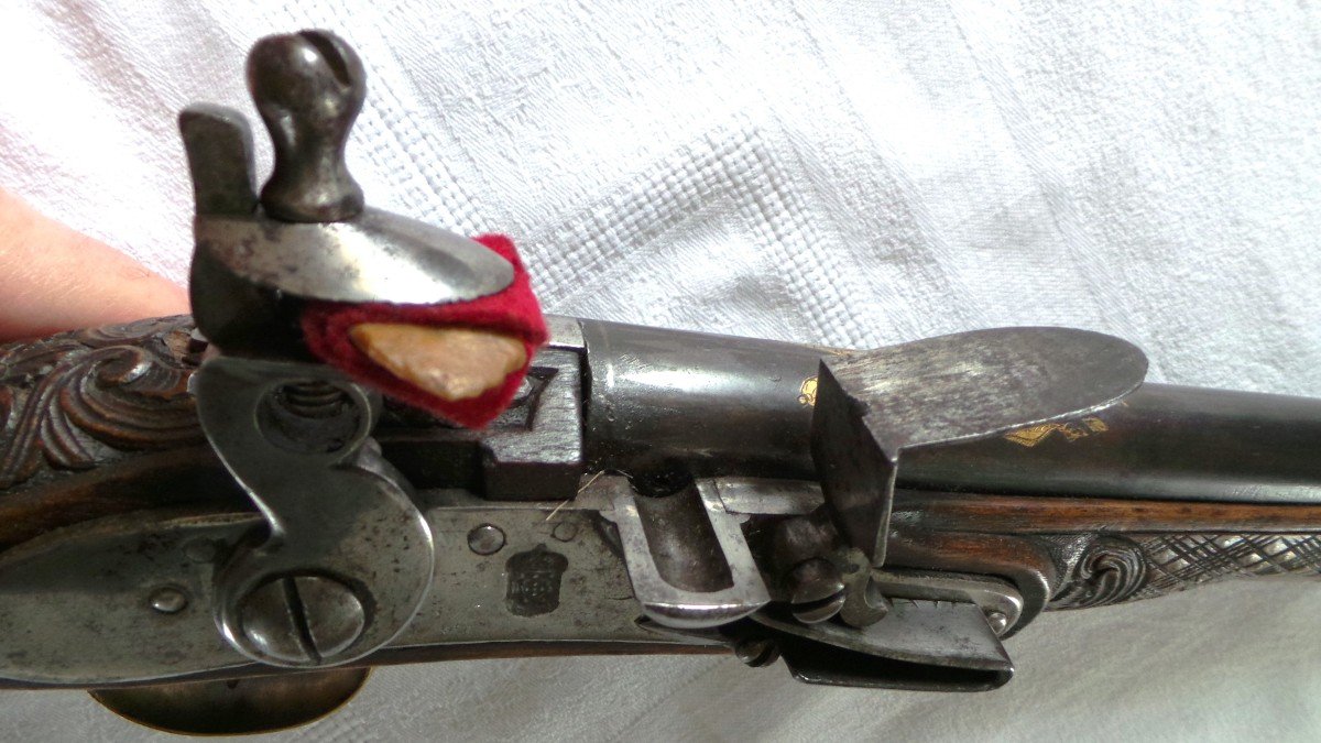 Large & Luxurious Officer's Pistol Very Work - 18th Century - Spanish-photo-4