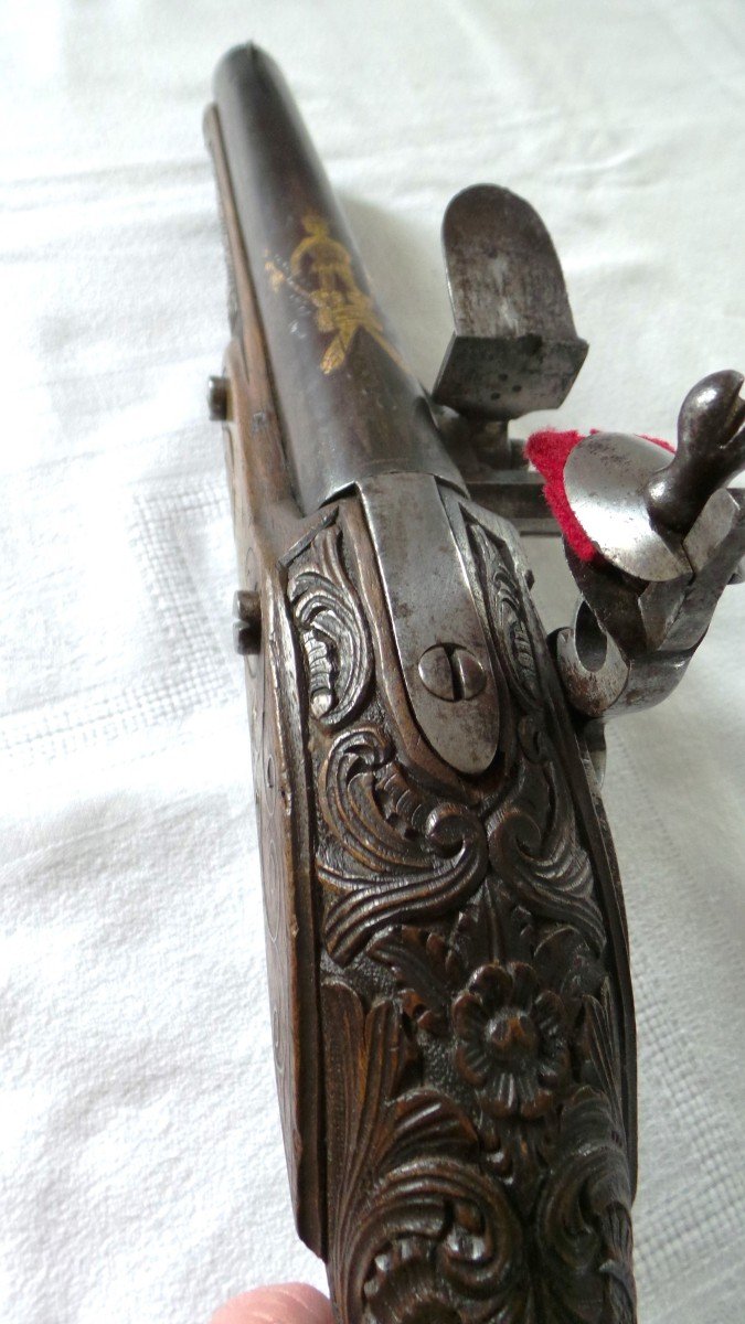 Large & Luxurious Officer's Pistol Very Work - 18th Century - Spanish-photo-5