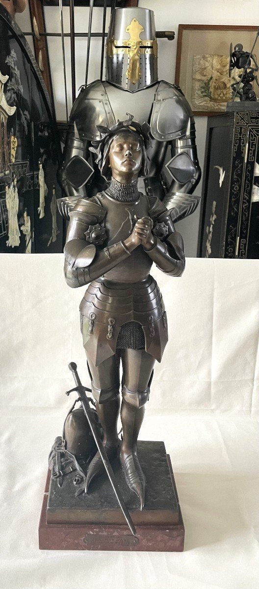 JEANNE D'ARC EN ARMURE PAR " ANTONIN MERCIE " - ( 1845 - 1916 ) - 