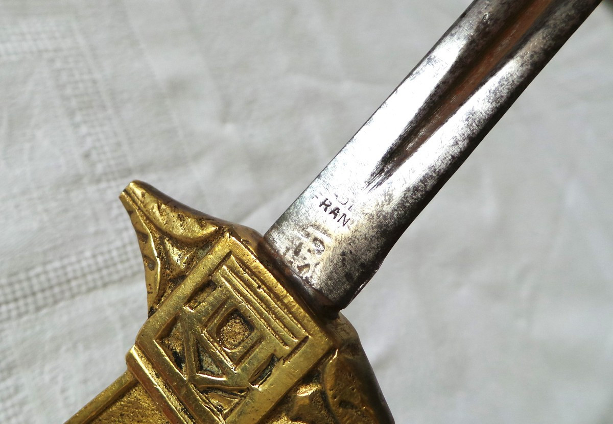 Bronze Sword Decorated With Attributes Of Masonic Symbolic - Blade With Hallmarks - 19th Century-photo-4