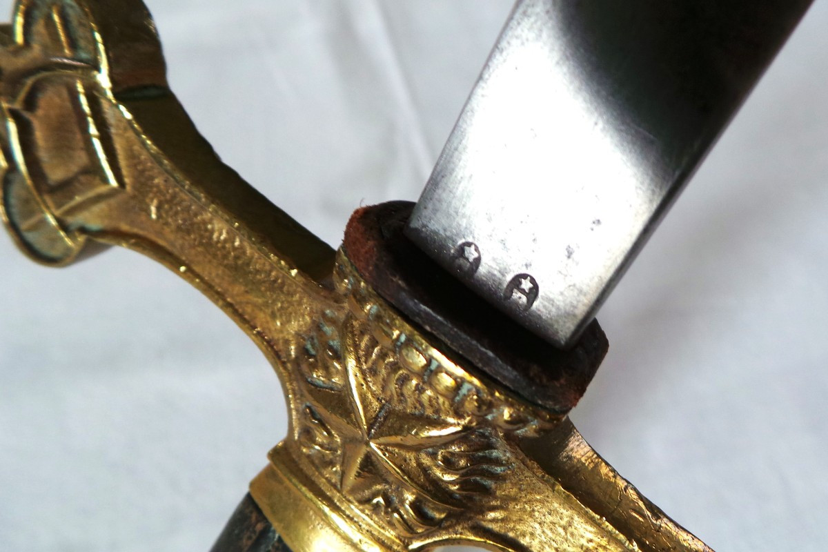 Masonic Sword With Flaming Blade - Blade: Couleaux/klingenthal - 2nd Empire - 19th-photo-1