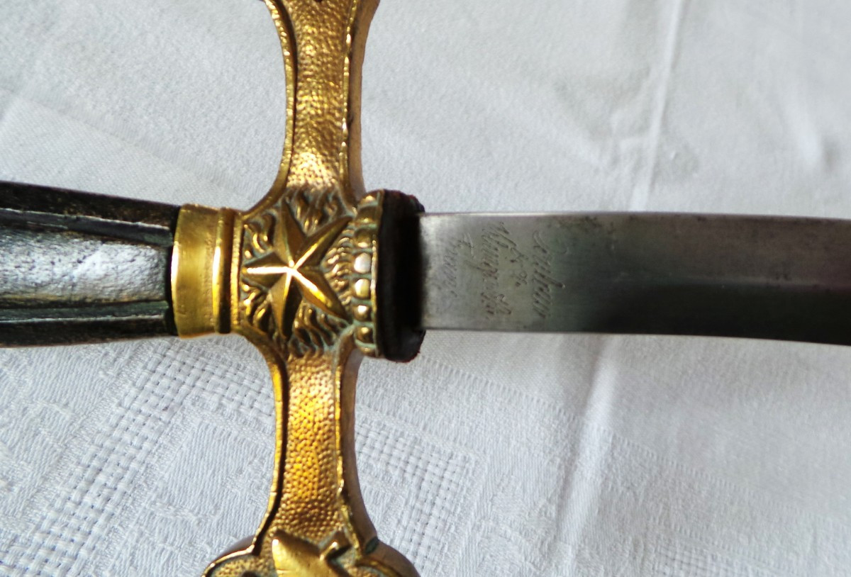 Masonic Sword With Flaming Blade - Blade: Couleaux/klingenthal - 2nd Empire - 19th-photo-2