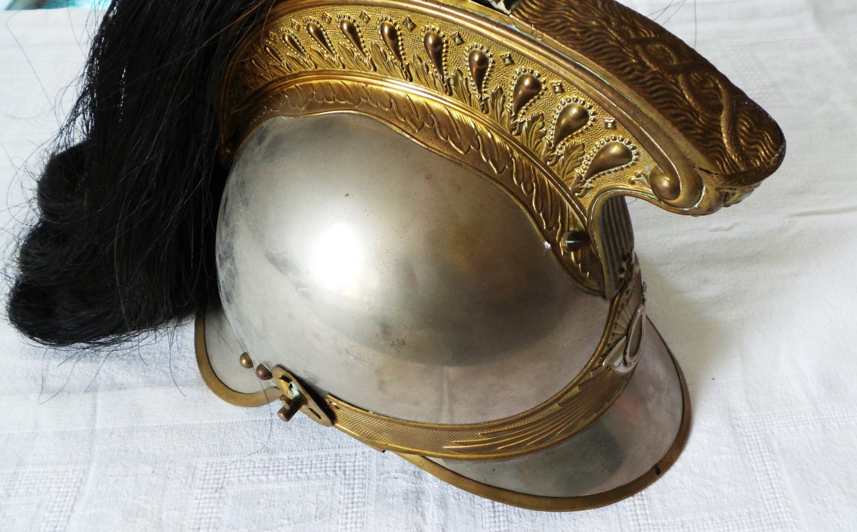 Horse Hunter Crest Helmet - Mod 1910 - Nickel-plated-photo-4