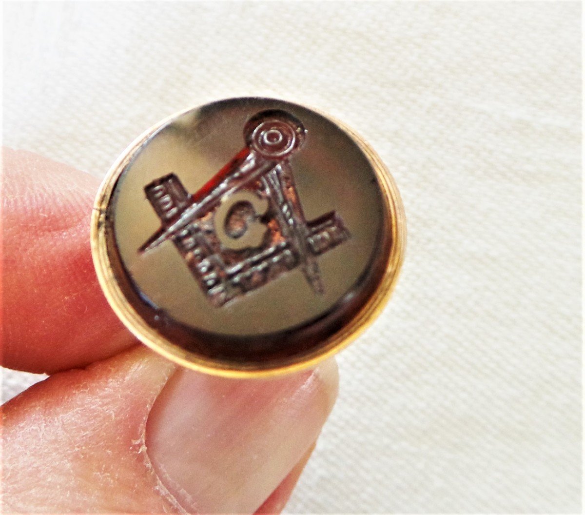 Pendant Wax Seal With Masonic Symbol - XIX°-photo-2