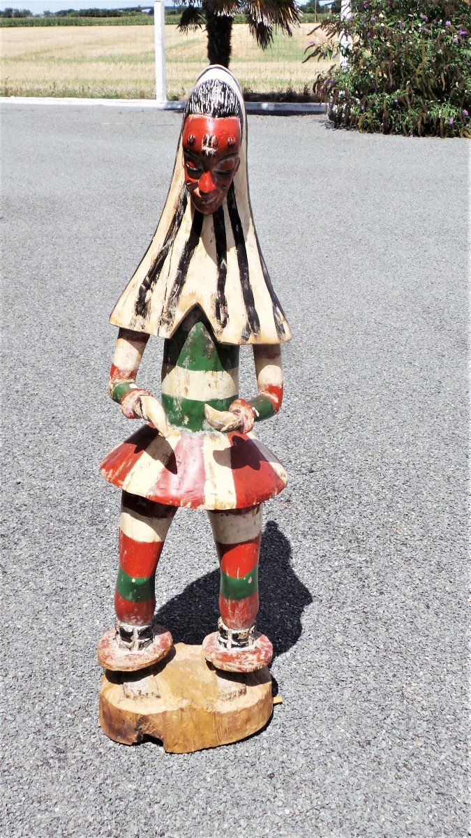 STATUE DANSEUR  "  GOUROU " - COTE D'IVOIRE - ANNEE 60 -XX°-photo-3