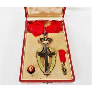 RARE ECRIN MEDAILLE RELIQUAIRE - COMMANDEUR DE L'ORDRE DU ST-SEPULCRE DE JERUSALEM DES CROISES 