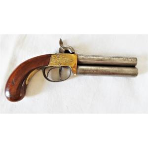 Case Pistol With 2 Superimposed Barrels - 1830-40 - XIX°