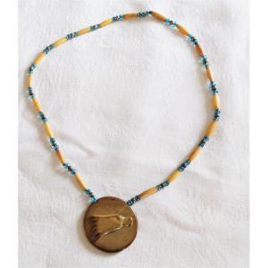 Ethnic Necklace Jewelry - “navajo” Indian Tribe -usa- Year 60/70 -xx°