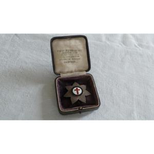 In Its Case - Silver Plate - Order Of The Templars - Enamel