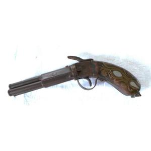 Orient-percussion Revolver With 3 Rotating Barrels - 19th Century